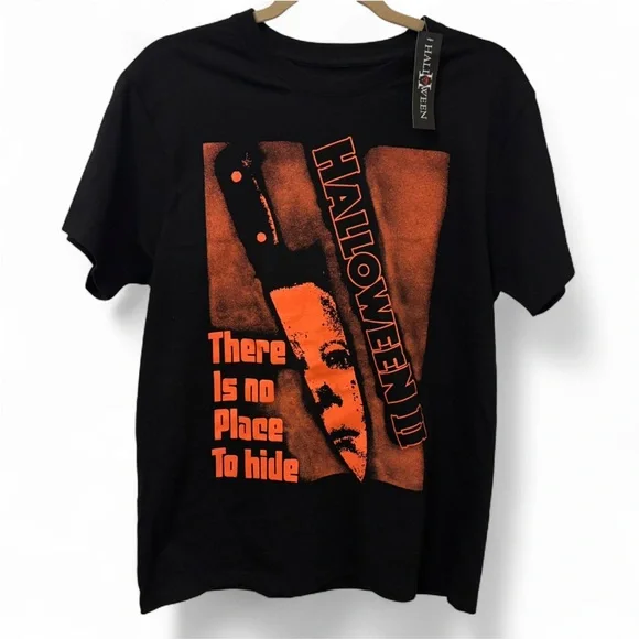 Halloween II Mike Myers Black and Orange Graphic T-Shirt - Picture 7 of 8